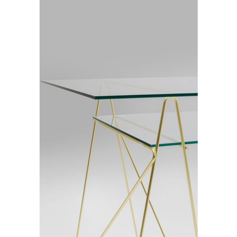 Table Polar Brass Matt 8mm Tempered Glass